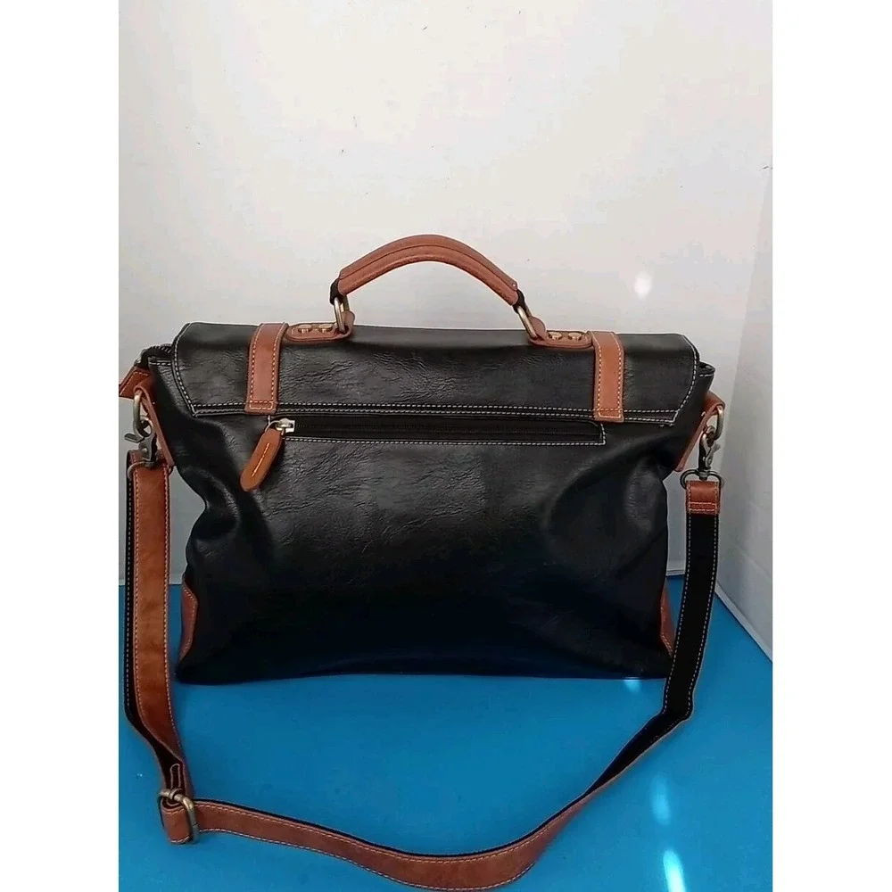 Kenox Leather briefcase for men 16 inch laptop messenger bag satchel compute...